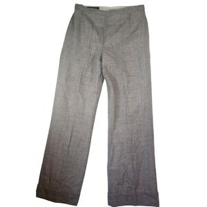 Lida Baday Grey Wool Silk Lined Wide Leg Trousers Size 10 Made in Canada